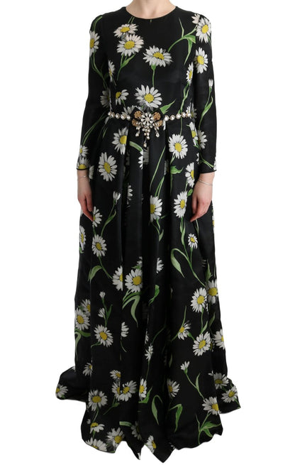 Елегантна максі-сукня кольору соняшника Dolce &amp; Gabbana з кристалами