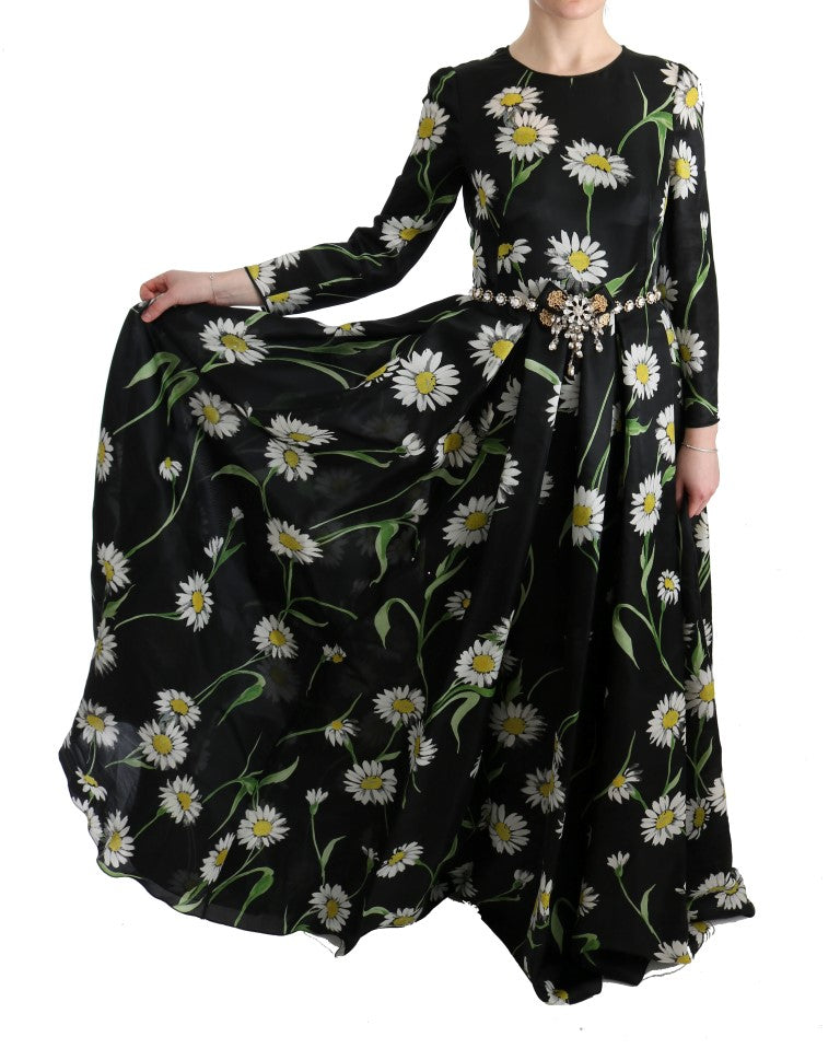Елегантна максі-сукня кольору соняшника Dolce &amp; Gabbana з кристалами