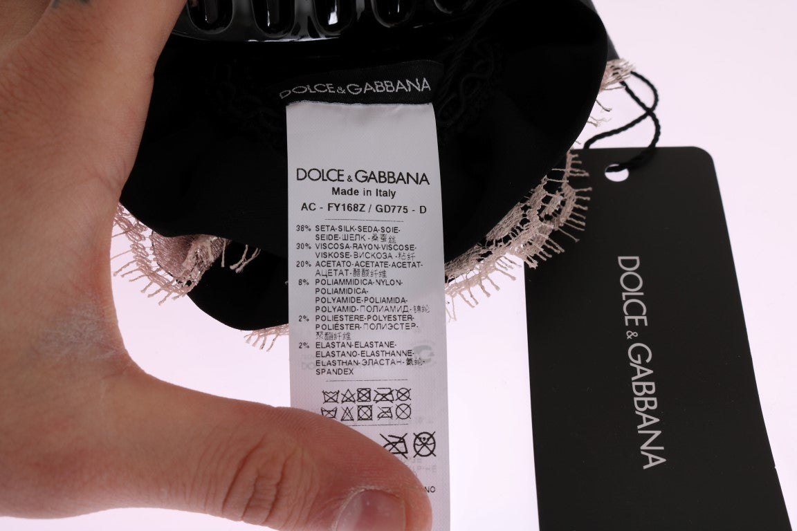 Елегантна застібка для волосся Dolce &amp; Gabbana з мереживом із кришталем і квітковим орнаментом