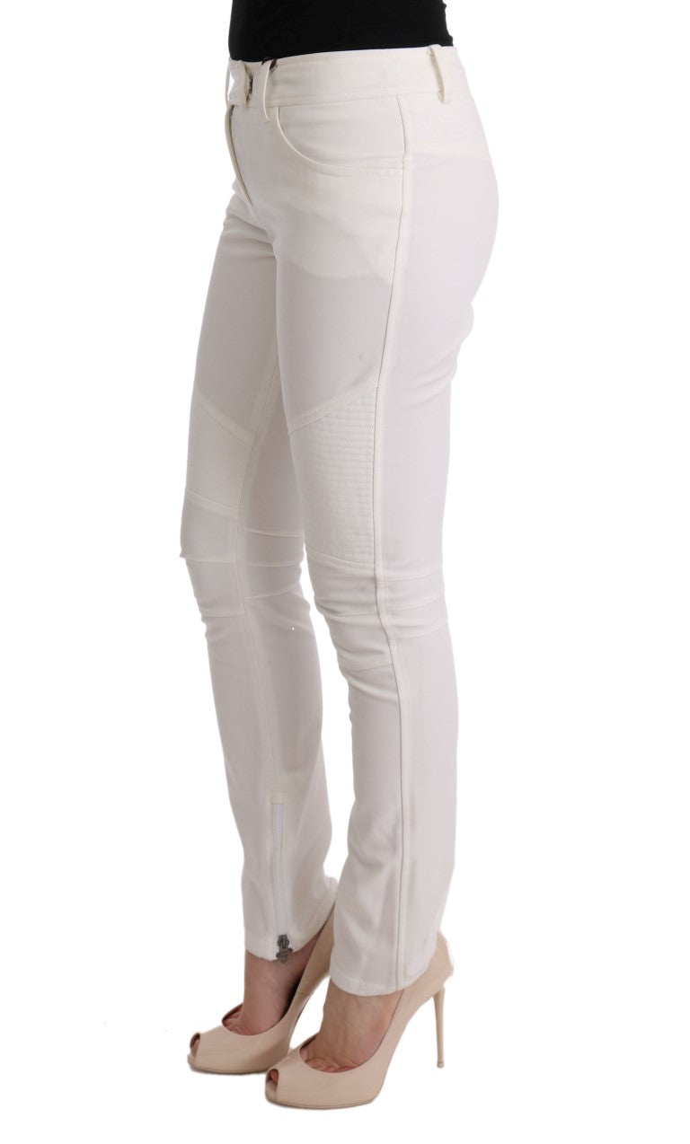 Бавовняні штани Ermanno Scervino Chic White Slim Fit