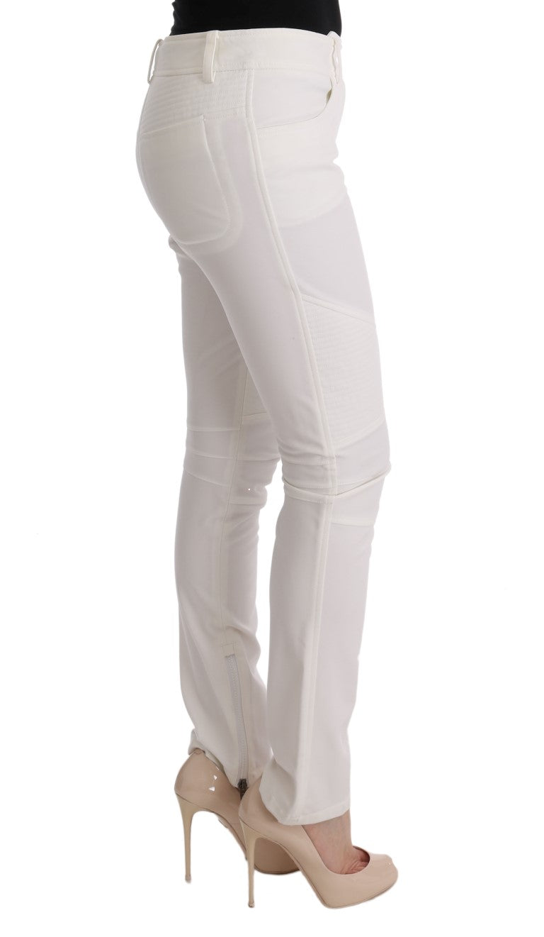 Бавовняні штани Ermanno Scervino Chic White Slim Fit