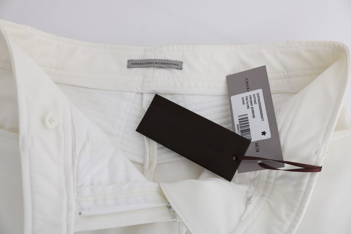 Бавовняні штани Ermanno Scervino Chic White Slim Fit