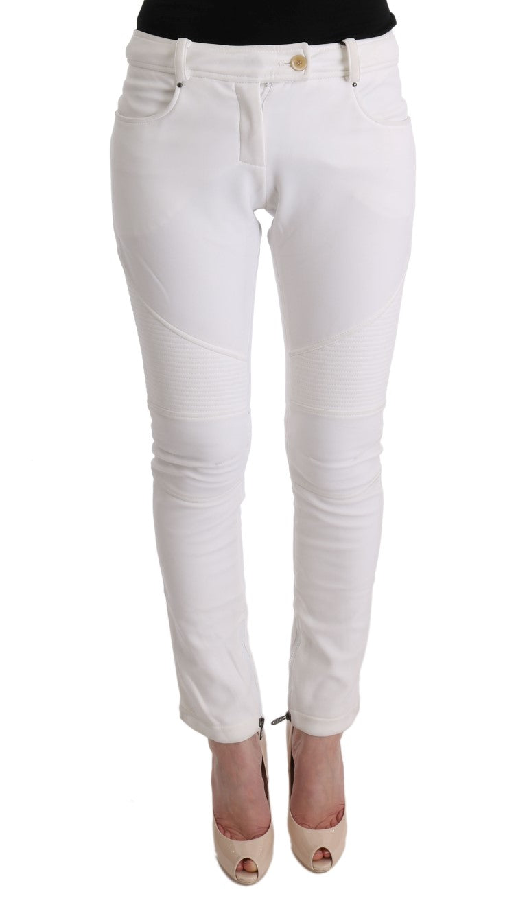 Бавовняні штани Ermanno Scervino Chic White Slim Fit