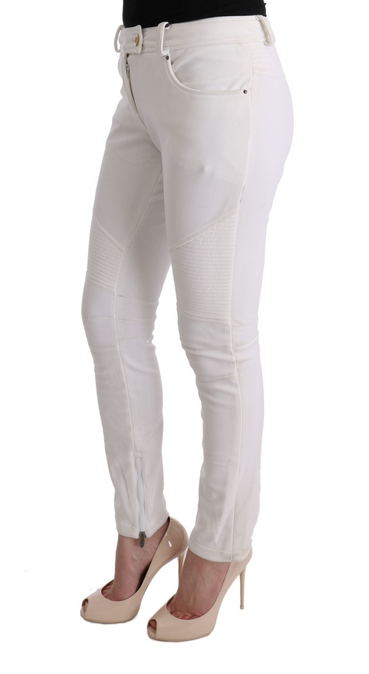 Бавовняні штани Ermanno Scervino Chic White Slim Fit