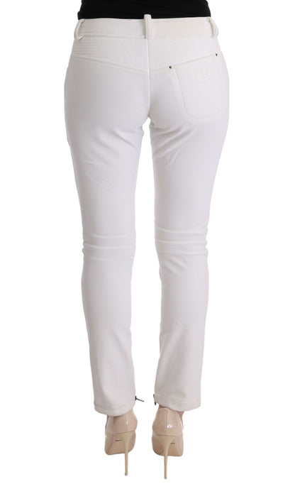 Бавовняні штани Ermanno Scervino Chic White Slim Fit