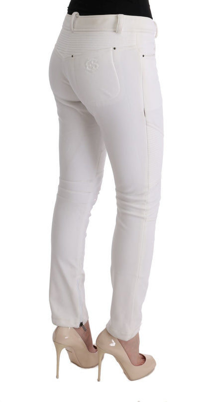 Бавовняні штани Ermanno Scervino Chic White Slim Fit