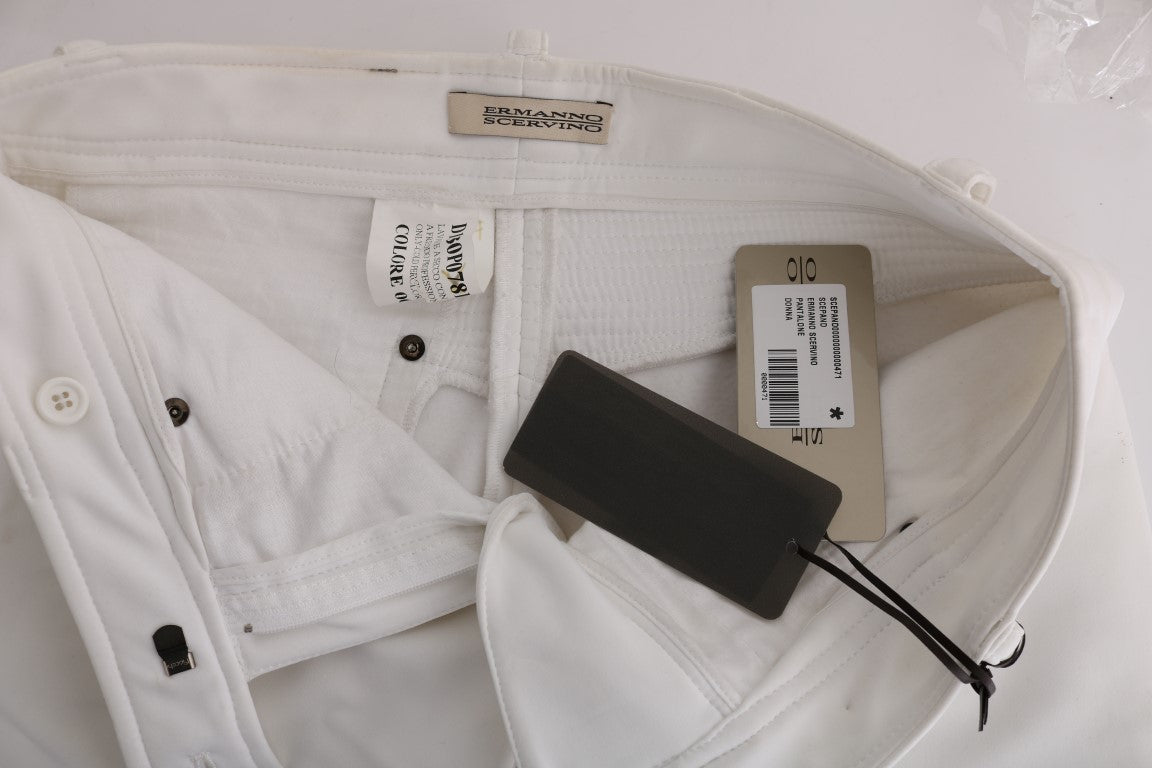 Бавовняні штани Ermanno Scervino Chic White Slim Fit