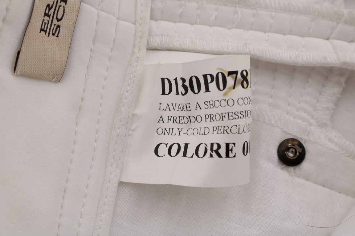 Бавовняні штани Ermanno Scervino Chic White Slim Fit