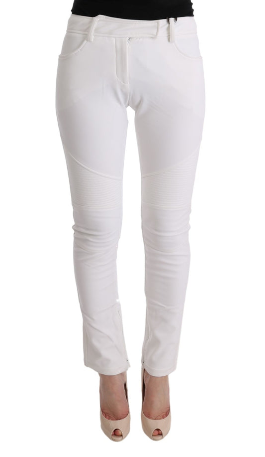 Бавовняні штани Ermanno Scervino Chic White Slim Fit