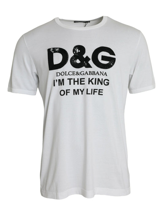 Бавовняна футболка з круглим вирізом із принтом Dolce &amp; Gabbana D&amp;G King