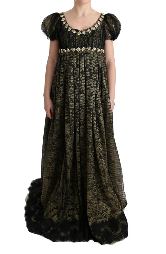 Сукня довгого крою Dolce &amp; Gabbana з мереживом і кришталевим кольором