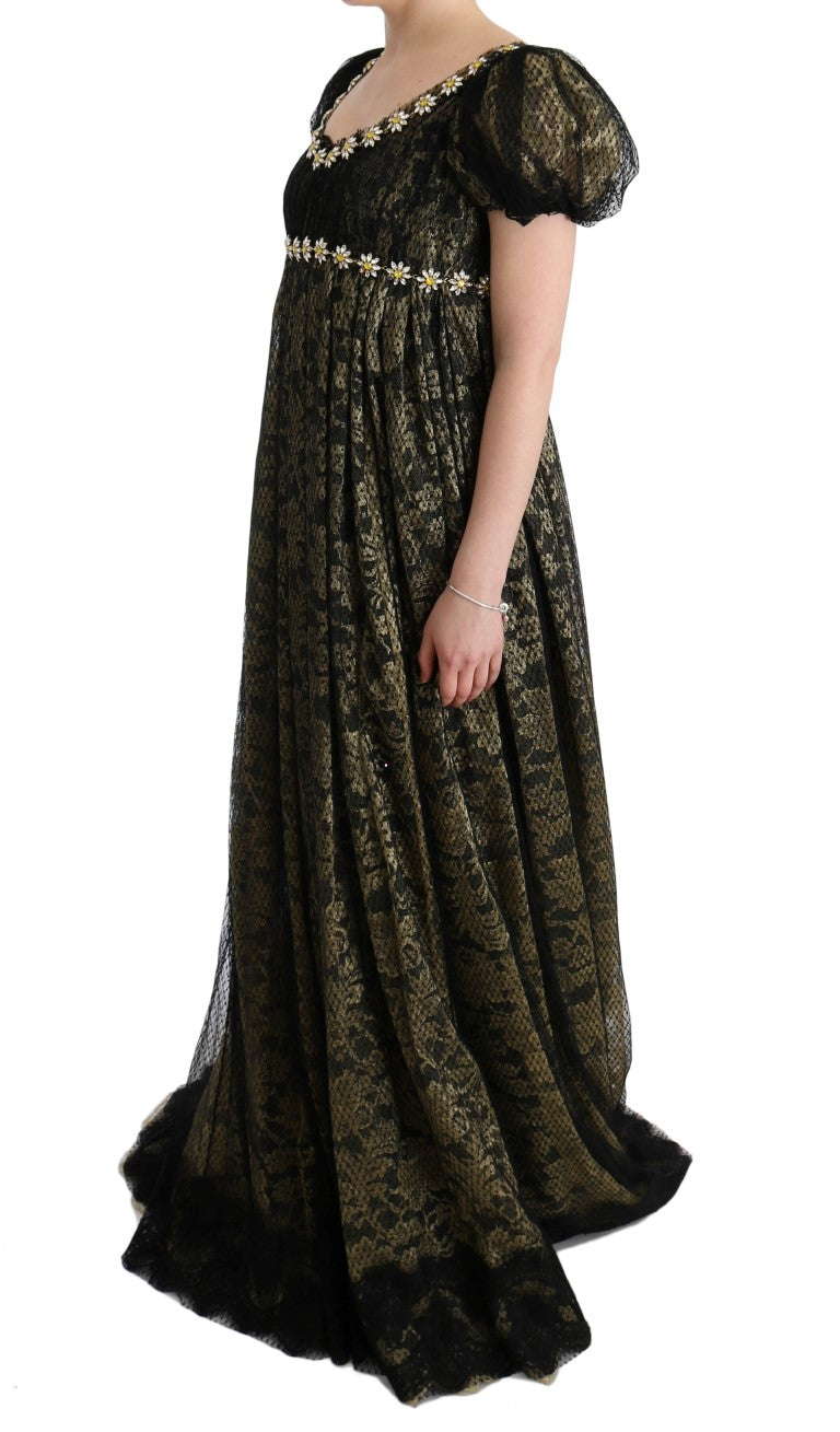 Сукня довгого крою Dolce &amp; Gabbana з мереживом і кришталевим кольором