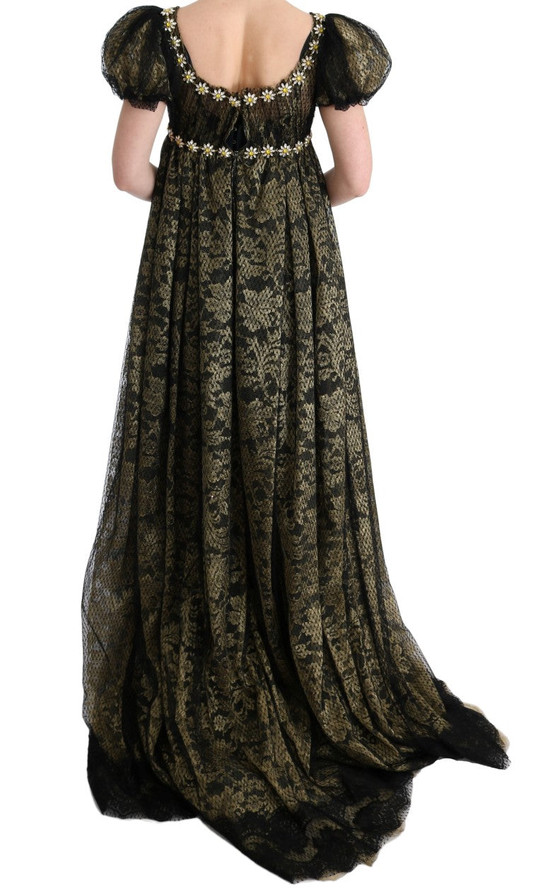 Сукня довгого крою Dolce &amp; Gabbana з мереживом і кришталевим кольором