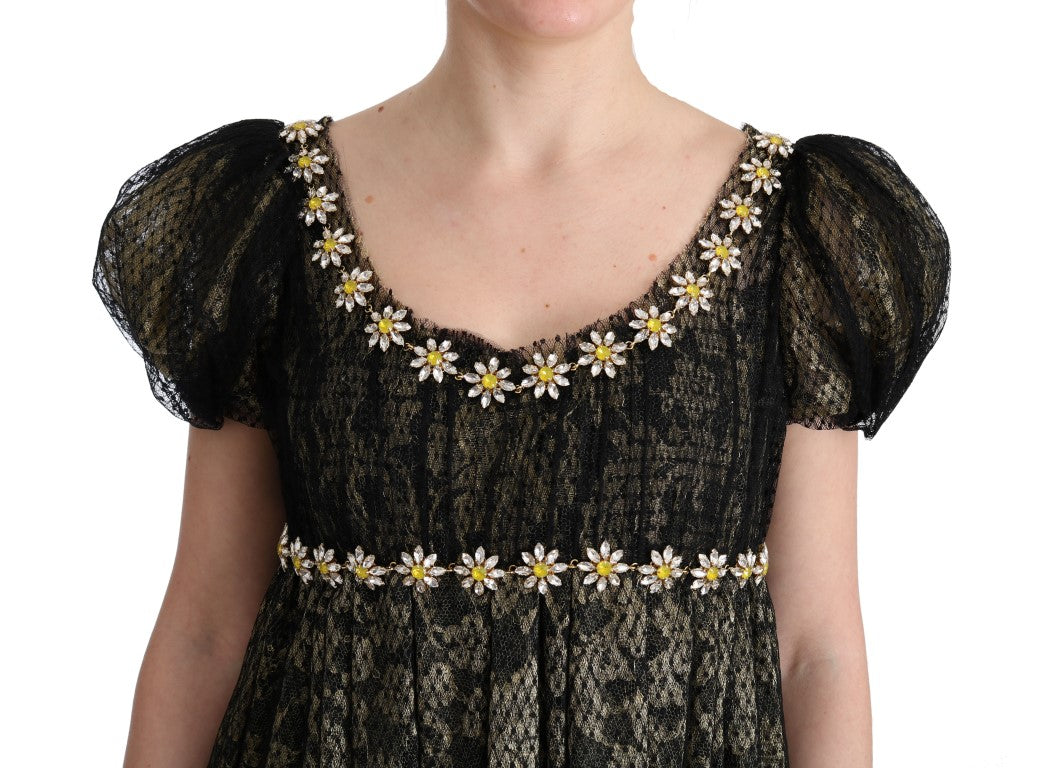 Сукня довгого крою Dolce &amp; Gabbana з мереживом і кришталевим кольором
