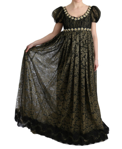 Сукня довгого крою Dolce &amp; Gabbana з мереживом і кришталевим кольором