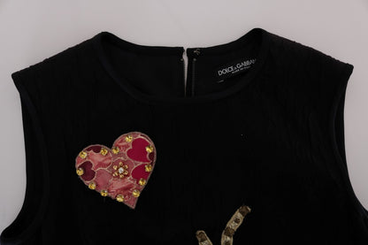 Чорна еластична міні-сукня Dolce &amp; Gabbana, прикрашена кристалами