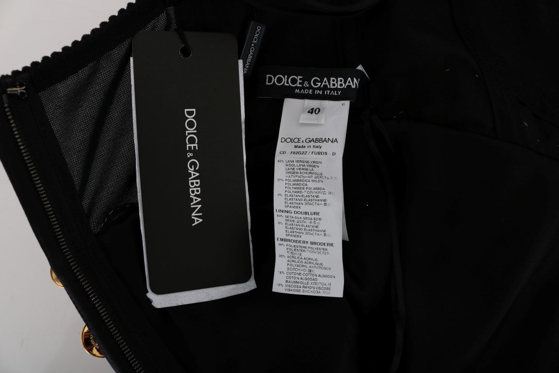 Елегантна чорна сукня без рукавів А-силуету Dolce &amp; Gabbana із золотими деталями