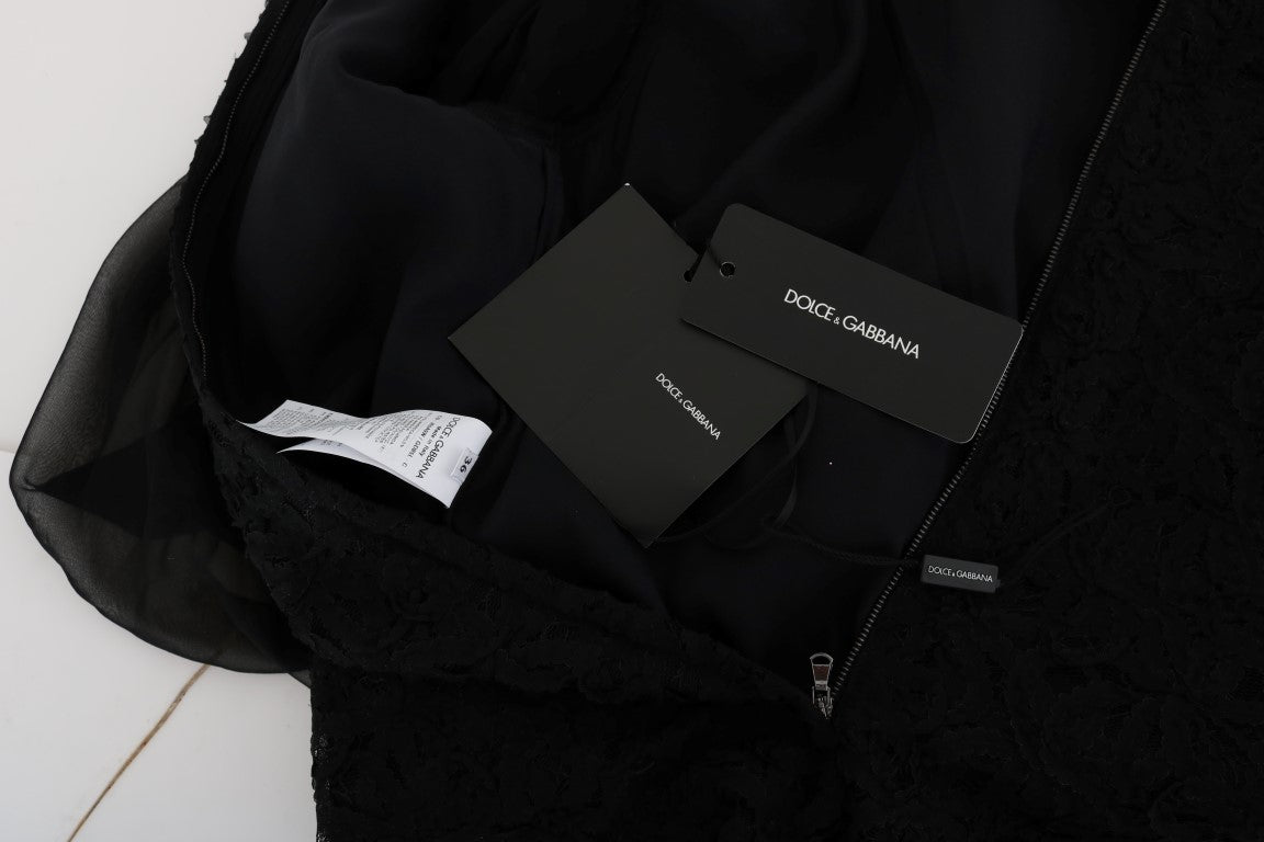 Елегантне чорне мереживне плаття Dolce &amp; Gabbana з аплікацією в формі серця