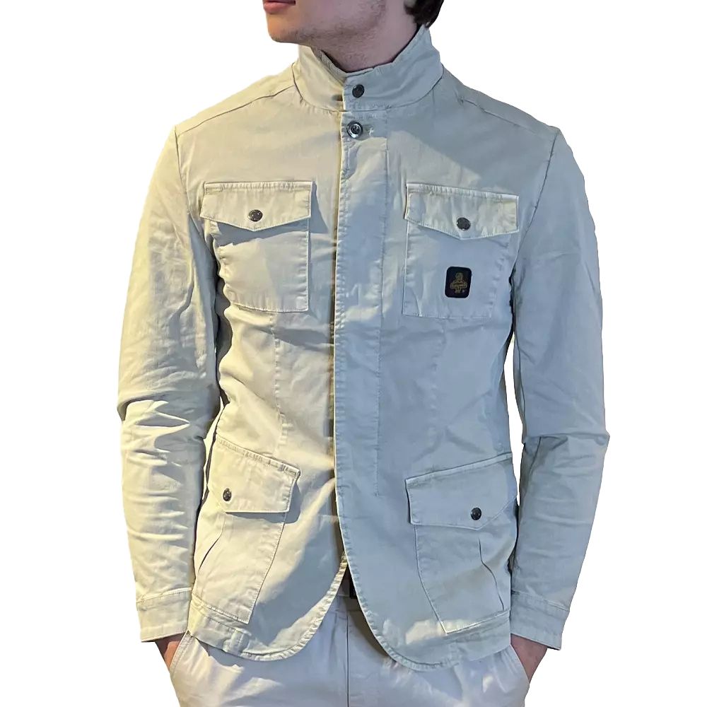 Витончена бежева бавовняна куртка Refrigiwear із чотирма кишенями
