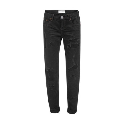 One Teaspoon Chic Black Distressed Jeans із латками