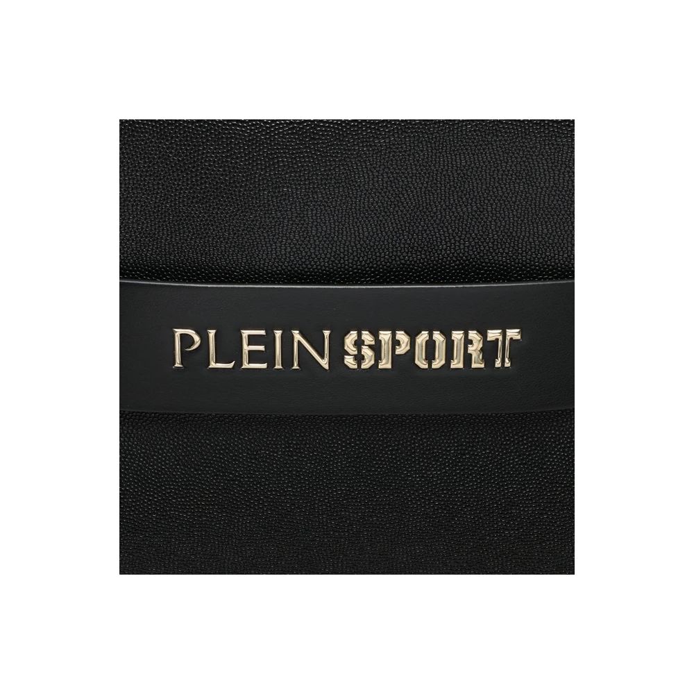 Чорна сумка Plein Sport Chic зі сріблястим логотипом