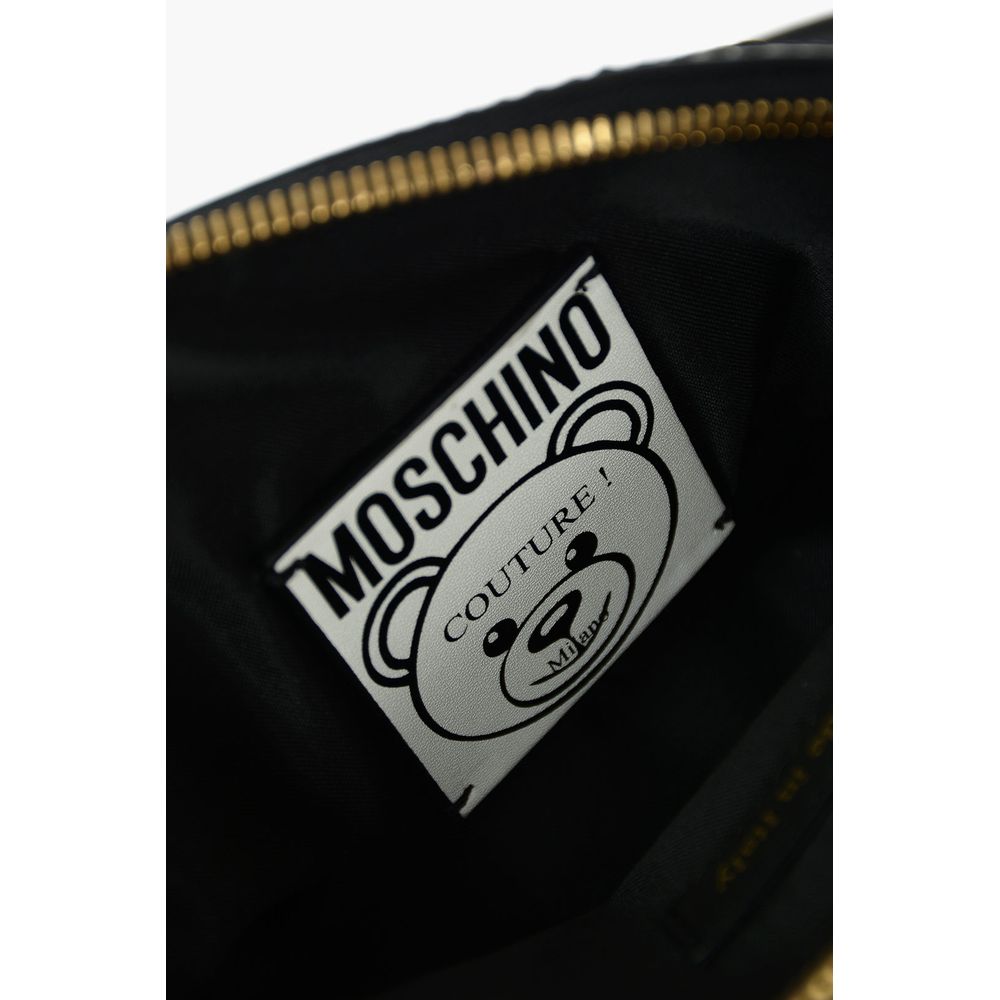 Шикарний клатч Moschino Couture з принтом плюшевого ведмедика та ремінцем з телячої шкіри
