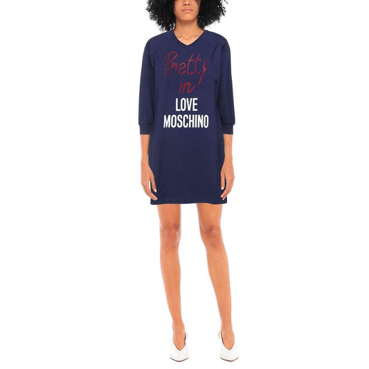 Синє бавовняне жіноче плаття Love Moschino