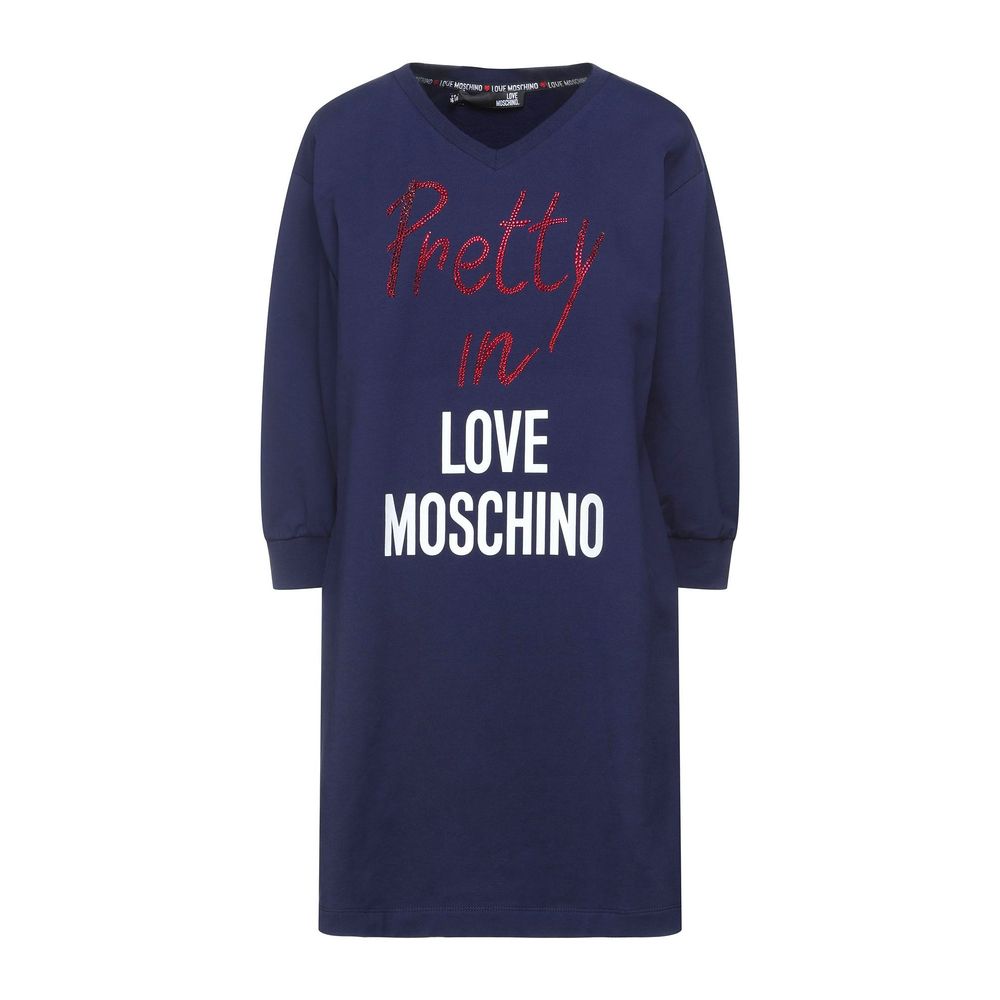 Синє бавовняне жіноче плаття Love Moschino