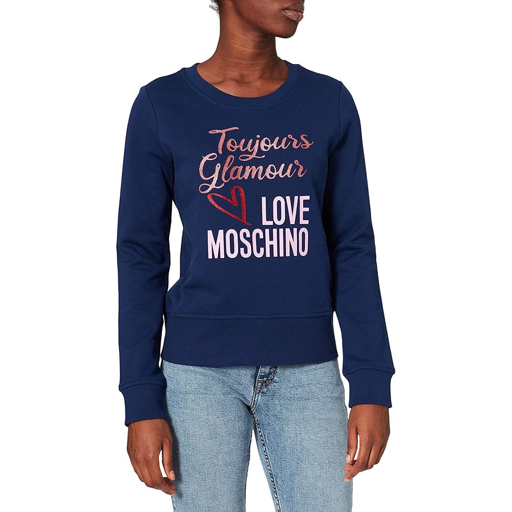 Блакитний бавовняний жіночий светр Love Moschino