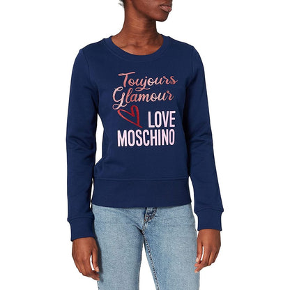 Блакитний бавовняний жіночий светр Love Moschino