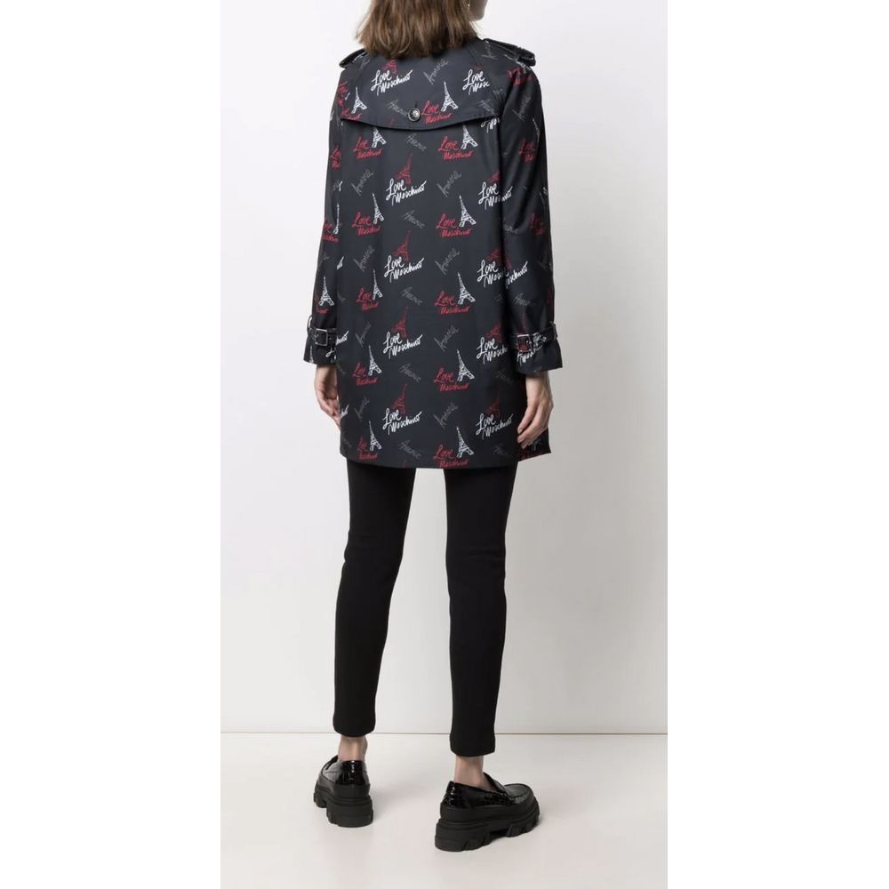 Чорне жіноче пальто з поліестеру Love Moschino