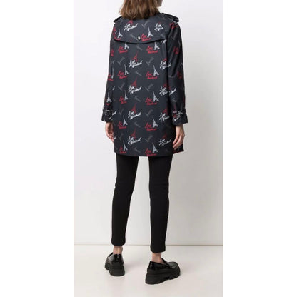 Чорне жіноче пальто з поліестеру Love Moschino