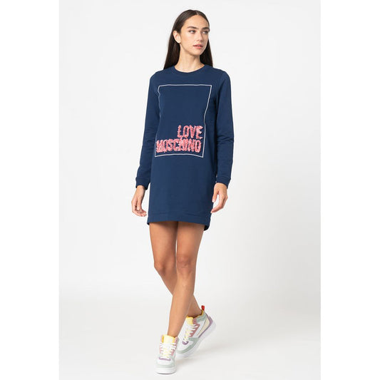 Синя бавовняна жіноча сукня Love Moschino