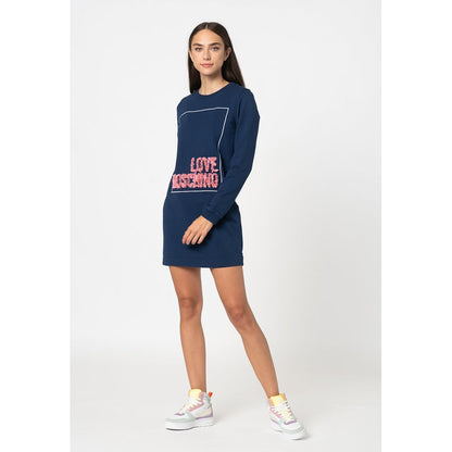 Синя бавовняна жіноча сукня Love Moschino