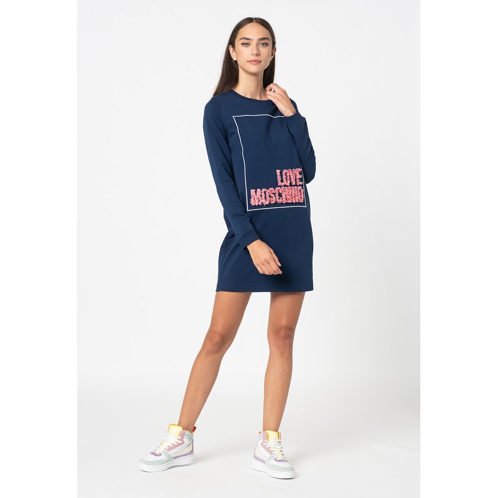 Синя бавовняна жіноча сукня Love Moschino