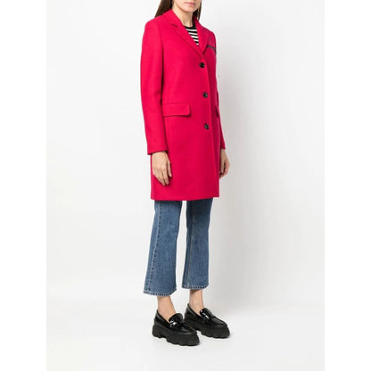 Love Moschino Chic Рожеве вовняне пальто з логотипом