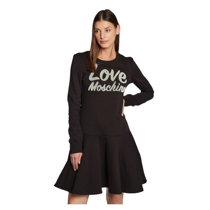 Love Moschino Шикарна сукня зі суміші бавовни з тисненим логотипом