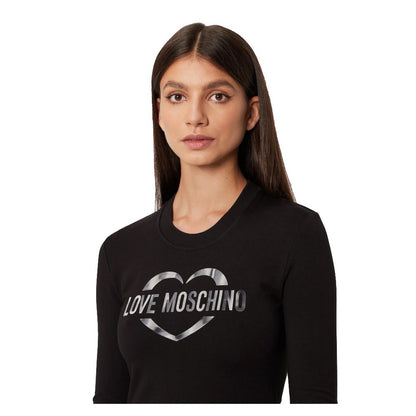 Love Moschino Шикарна сукня з логотипом із суміші бавовни