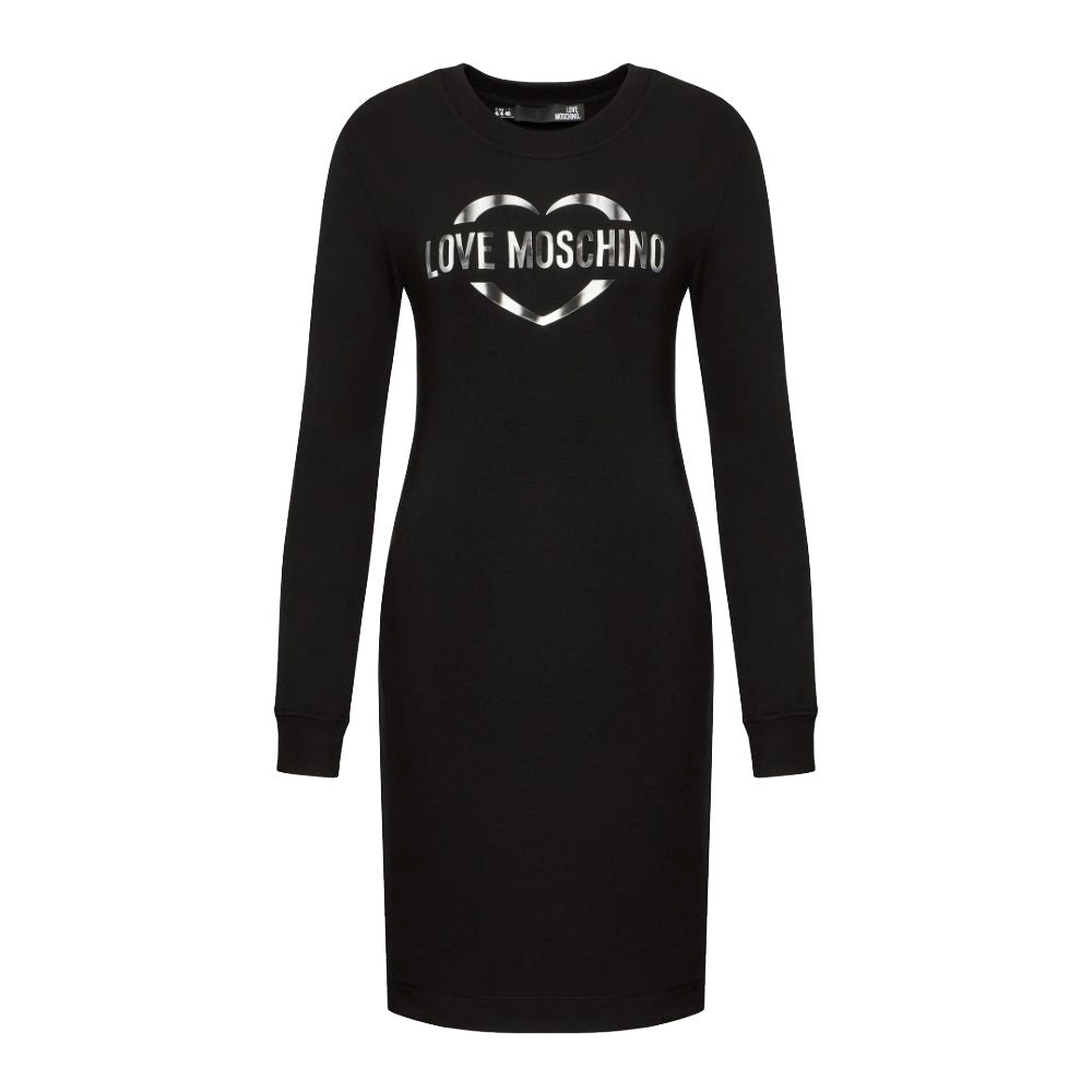 Love Moschino Шикарна сукня з логотипом із суміші бавовни