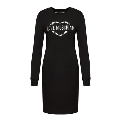Love Moschino Шикарна сукня з логотипом із суміші бавовни