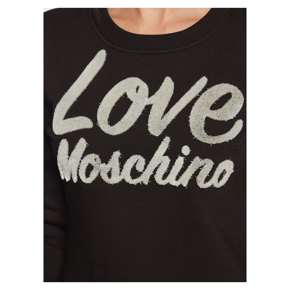 Love Moschino Шикарна сукня зі суміші бавовни з тисненим логотипом
