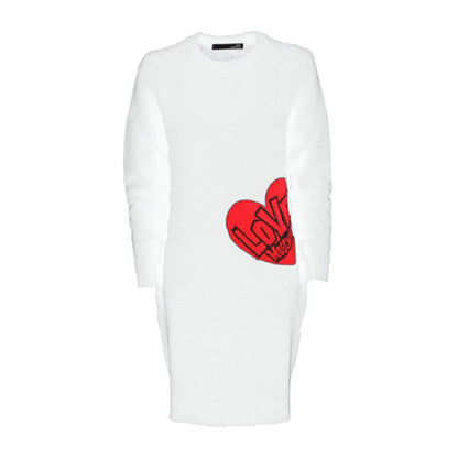 Біла трикотажна сукня Love Moschino Chic Heart