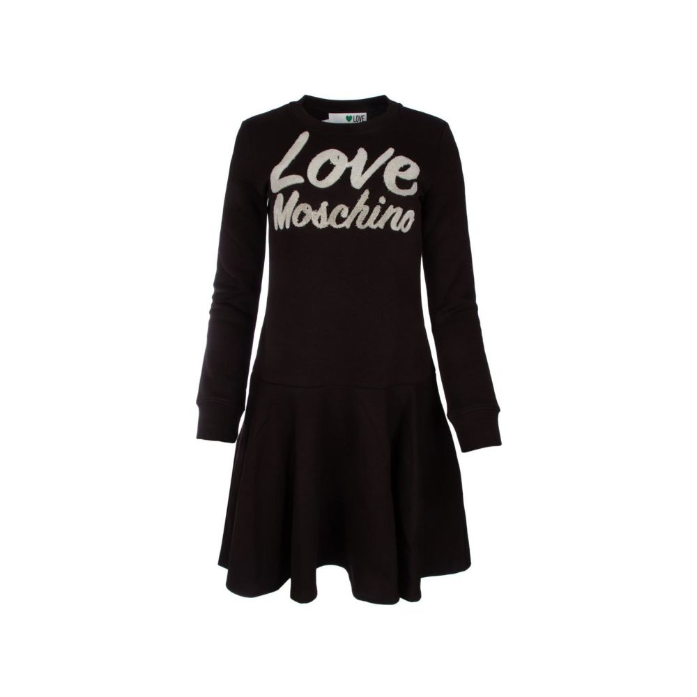 Love Moschino Шикарна сукня зі суміші бавовни з тисненим логотипом