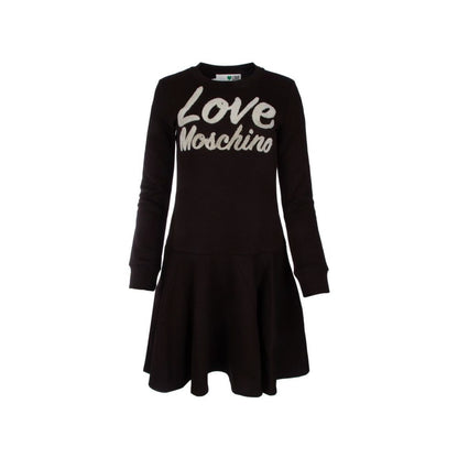 Love Moschino Шикарна сукня зі суміші бавовни з тисненим логотипом