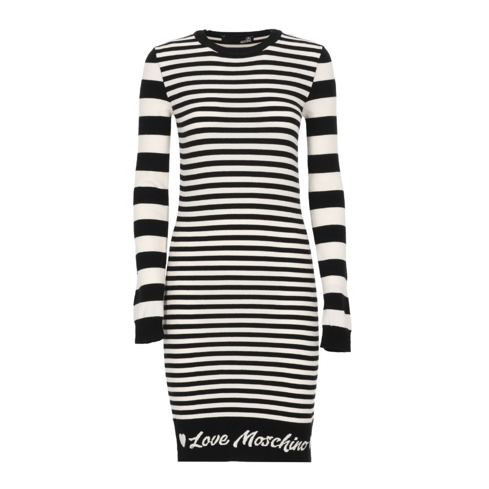 Елегантна трикотажна сукня в смужку з довгими рукавами Love Moschino
