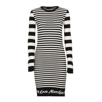 Елегантна трикотажна сукня в смужку з довгими рукавами Love Moschino