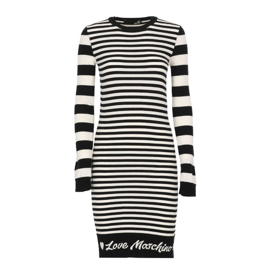 Елегантна трикотажна сукня в смужку з довгими рукавами Love Moschino