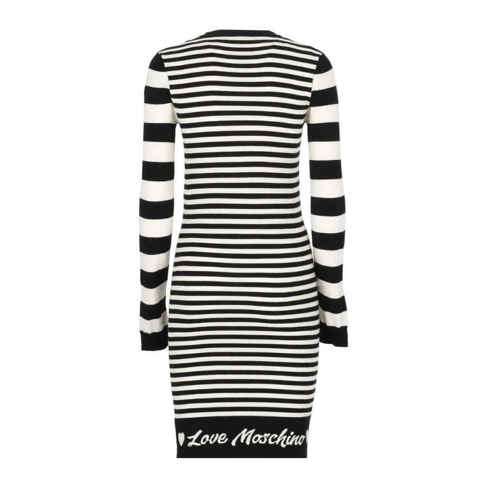 Елегантна трикотажна сукня в смужку з довгими рукавами Love Moschino