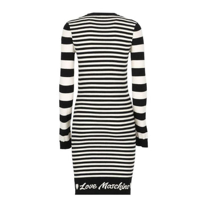 Елегантна трикотажна сукня в смужку з довгими рукавами Love Moschino