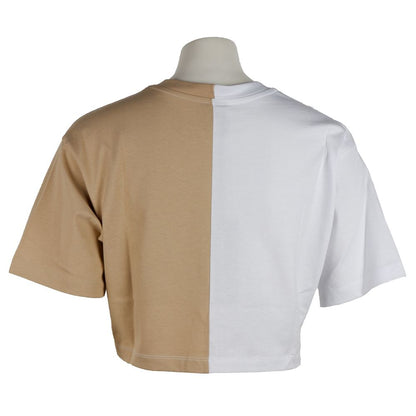 Футболка Comme Des Fuckdown Beige Couture з двоколірним принтом і логотипом